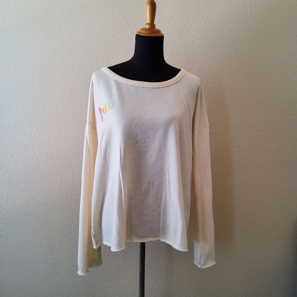 Hello Nite Long Sleeve Graphic Loungewear Top Size L New